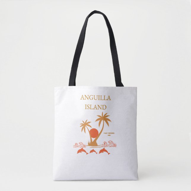 Lyxig axelremmad strandtotebag från Anguilla Islan Tygkasse (Framsida)