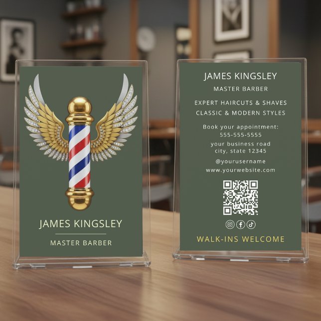 Lyxig Barber Stång Frisyr Professionell Barbershop Flygblad (Skapare uppladdad)