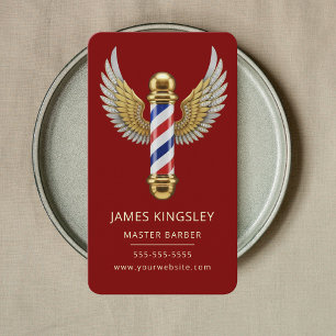 Lyxig Barber Stång Frisyr Professionell Barbershop Visitkort