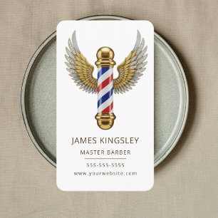Lyxig Barber Stång Frisyr Professionell Barbershop Visitkort