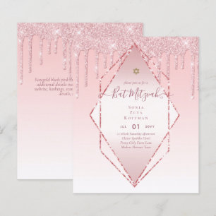 Lyxig BAT MITZVAH Inbjuder Glitter Gnistrande Mode