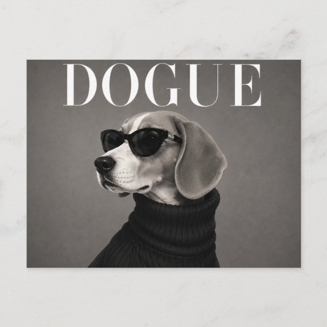 Lyxig Beagle Hund Porträtt Vykort (Framsida)