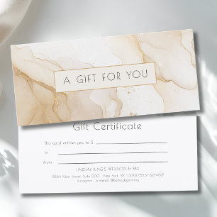 Lyxig beige guldmarmorpresentcertifikat