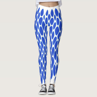 Lyxig blå pythonsköldmönster leggings