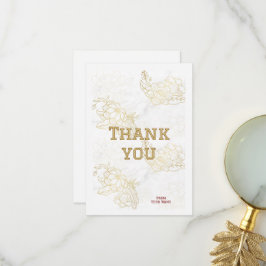 Lyxig Blommig Elegant Design i Guld Tack Kort