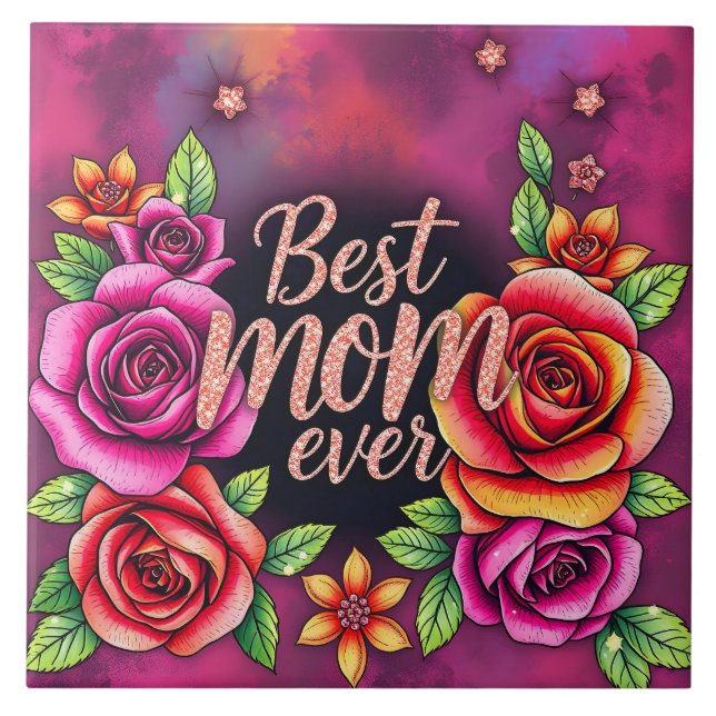 Lyxig Blommigt Modern Gift-samling Kakelplatta (Framsidan)