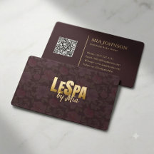 Lyxig blomster spa Burgundy Guld QR-kod