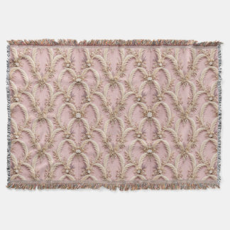 Lyxig Boho Rosa Pampasgräs Kastfilt - Damm Filt