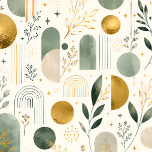 Lyxig botanisk guld geometrisk presentpapper