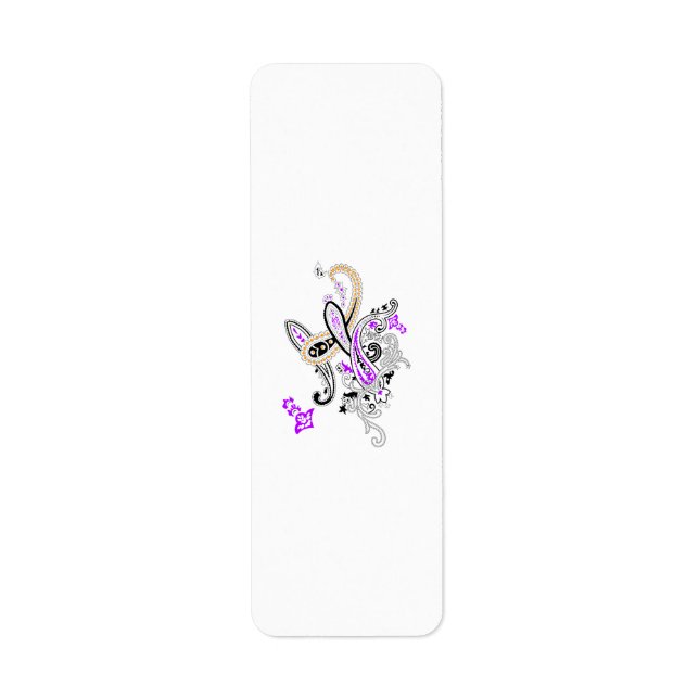 Lyxig botanisk paisley-kollektion returadress etikett (Framsidan)