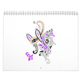 Lyxig botanisk paisley-väggkalender kalender