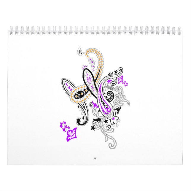 Lyxig botanisk paisley-väggkalender kalender (Omslag)