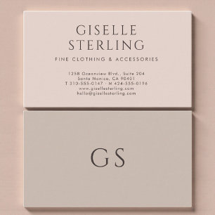 Lyxig boutique mode rosa taupe visitkort