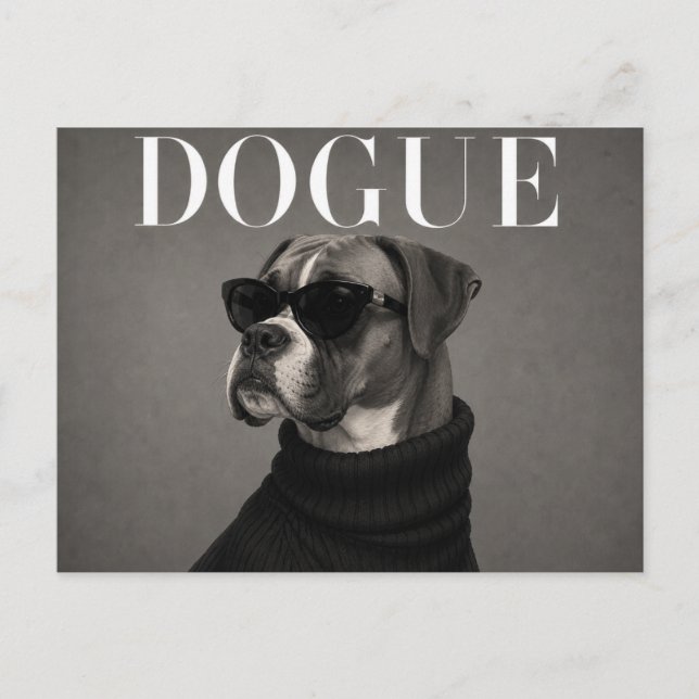 Lyxig Boxer Hund Porträtt Vykort (Framsida)