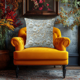 Lyxig Broderiliknande Blommig - Elegant Dekor Kudde