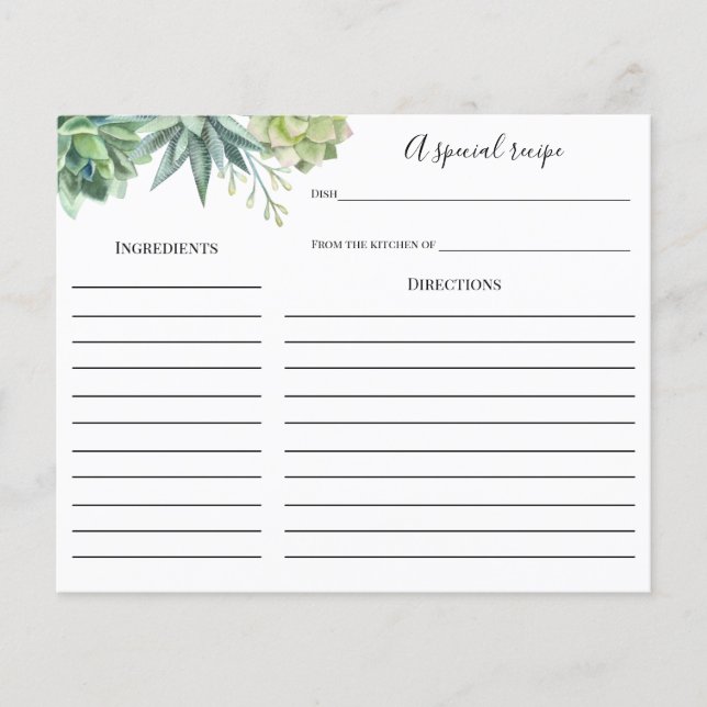 Lyxig Bröllopsfest Receptkort (Framsida)