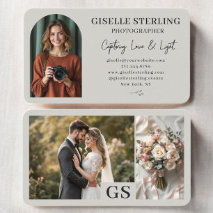 Lyxig bröllopsfotograf Foto Visitkort