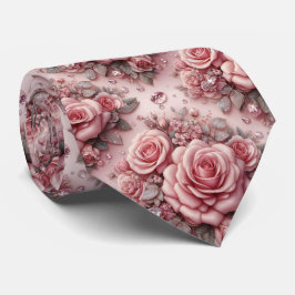Lyxig bröllopsslips | Rosa rosor & diamanter Slips