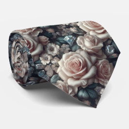 Lyxig bröllopsslips | Rosa rosor & diamanter Slips