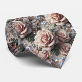 Lyxig bröllopsslips | Rosa rosor & diamanter Slips