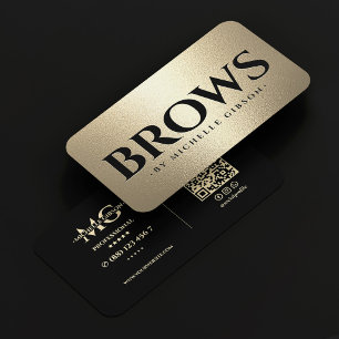 Lyxig Brow Artist Stylist Svart Falskt Guld Visitkort