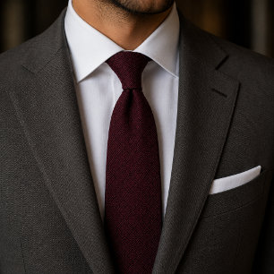 Lyxig Burgundy Elegant Mörkröd Texturerad Slips