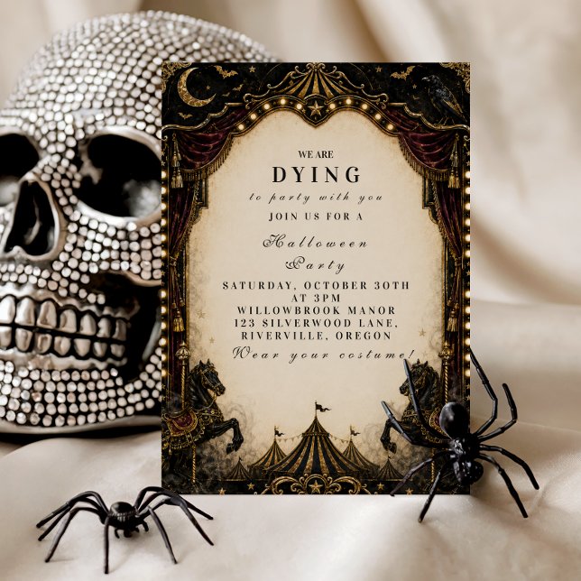 Lyxig Carnival Halloweenfest Inbjudningar (Skapare uppladdad)