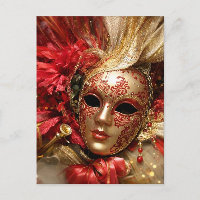Lyxig Carnival Mask Dekorativt Kort (Framsida)