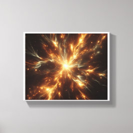 Lyxig Celestial Guld Supernova - Abstrakt Kosmisk Canvastryck