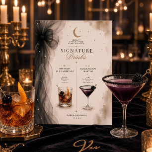 Lyxig Celestial Signature Drinks Bröllopsskylt Poster
