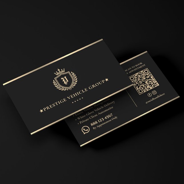 Lyxig Chaufför Lyx Concierge Crest Bar  Visitkort (Executive Chauffeur Luxury Concierge Crest Bar Business Card
)