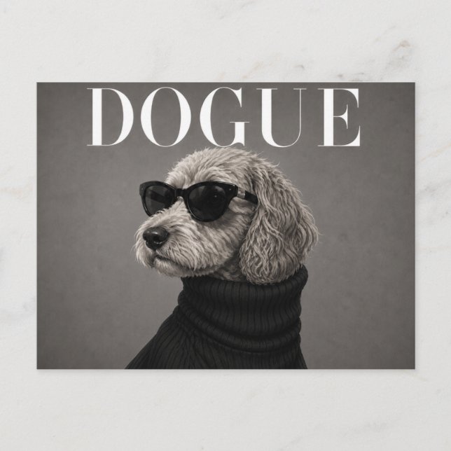 Lyxig Cockapoo Hundporträtt Vykort (Framsida)