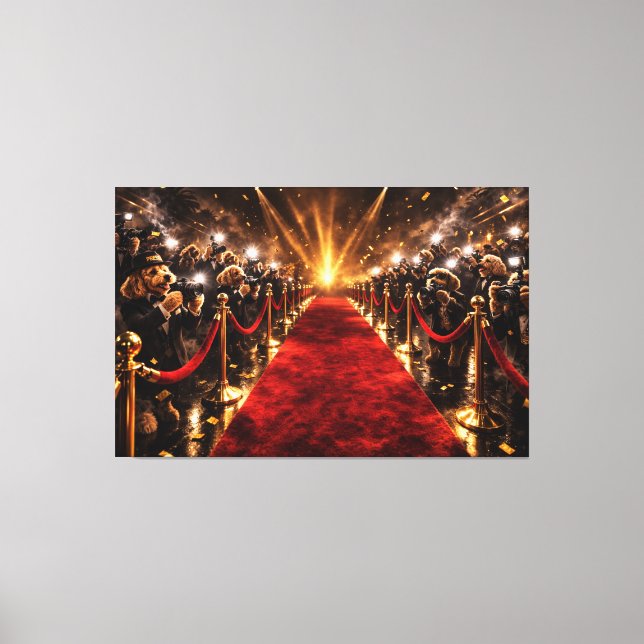 Lyxig Cockapoo Röda mattan Canvas – Kändishund (Framsida)