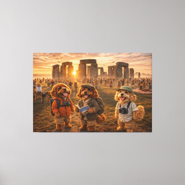 Lyxig Cockapoo Väggkonst- Stonehenge Konst Canvastryck (Framsida)
