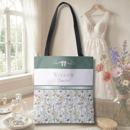Lyxig Cottagecore Vildblomma Brudtärna Tygkasse