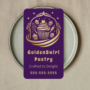 Lyxig Cupcake Hembageri Konditor Lila Visitkort