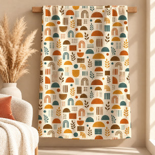 Lyxig dammig grön senaps boho filt design