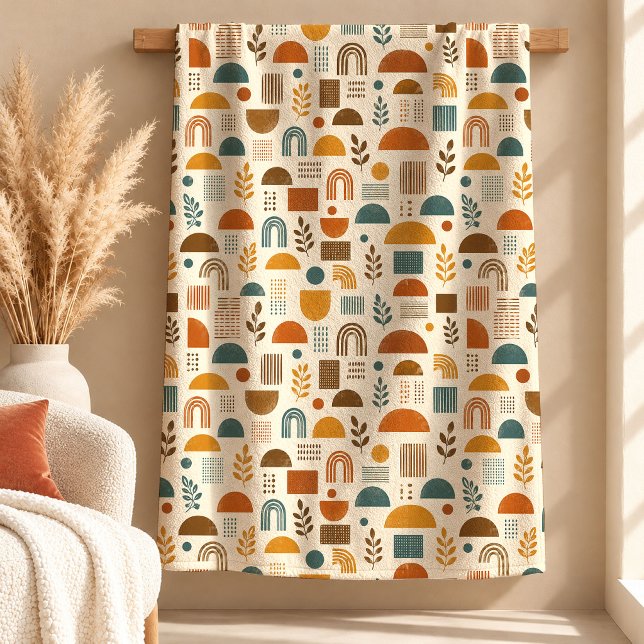 Lyxig dammig grön senaps boho filt design (Luxury Dusty Green Mustard Boho Blanket Design)