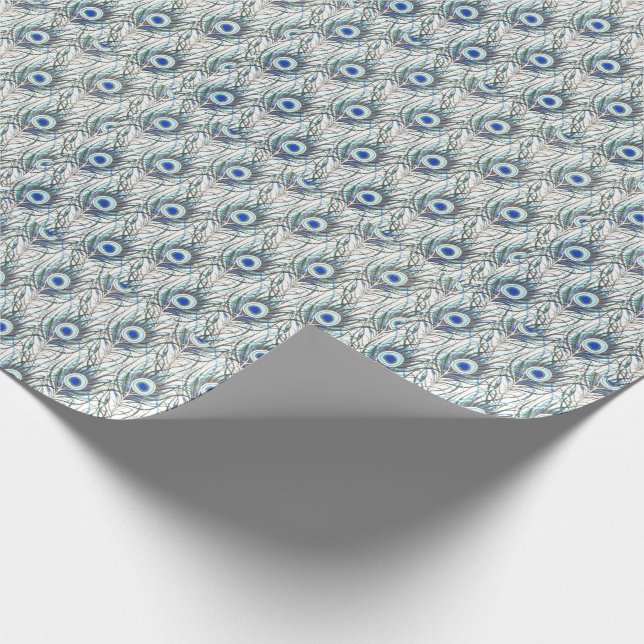 Lyxig design för påfågelfjäder som slår in papper presentpapper (Hörn)