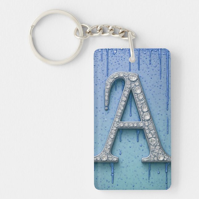 Lyxig diamantbokstav A monogram med guld som dropa (Framsidan)