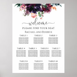 Lyxig Djup Blommig Bröllopsställning Poster