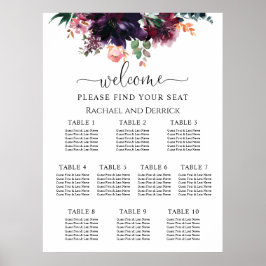 Lyxig Djup Blommig Bröllopsställningsschema Poster