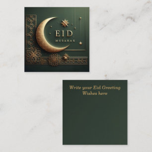 Lyxig Eid Mubarak-hälsning i grönt Anteckningskort