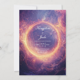Lyxig Eldring för Kosmisk Portal Bröllop Inbjudningar