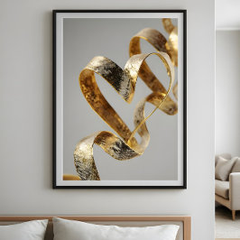 Lyxig elegant band hjärta. Alla hjärtans hjärtan. Poster