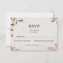 Lyxig Elegant Blommig Bröllops RSVP Svarskort