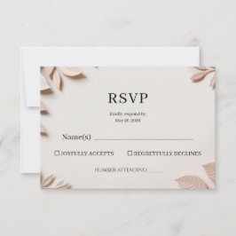 Lyxig Elegant Blommig Bröllops RSVP Svarskort  OSA Kort