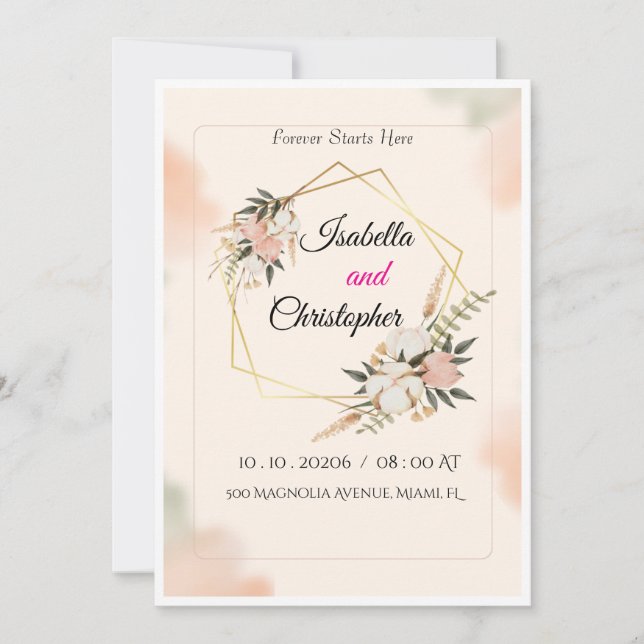Lyxig Elegant Bröllopsinbjudan Mall | Edita (Framsida)
