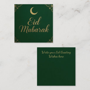 Lyxig Elegant Eid Mubarak Hälsning i Grönt Anteckningskort