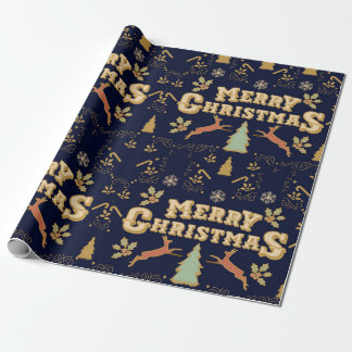 Lyxig Elegant Guld God Jul Presentpapper
